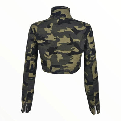 Veste militaire femme camouflage verte