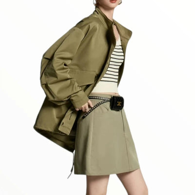 Veste verte militaire femme