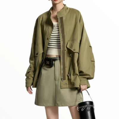 Veste verte militaire femme